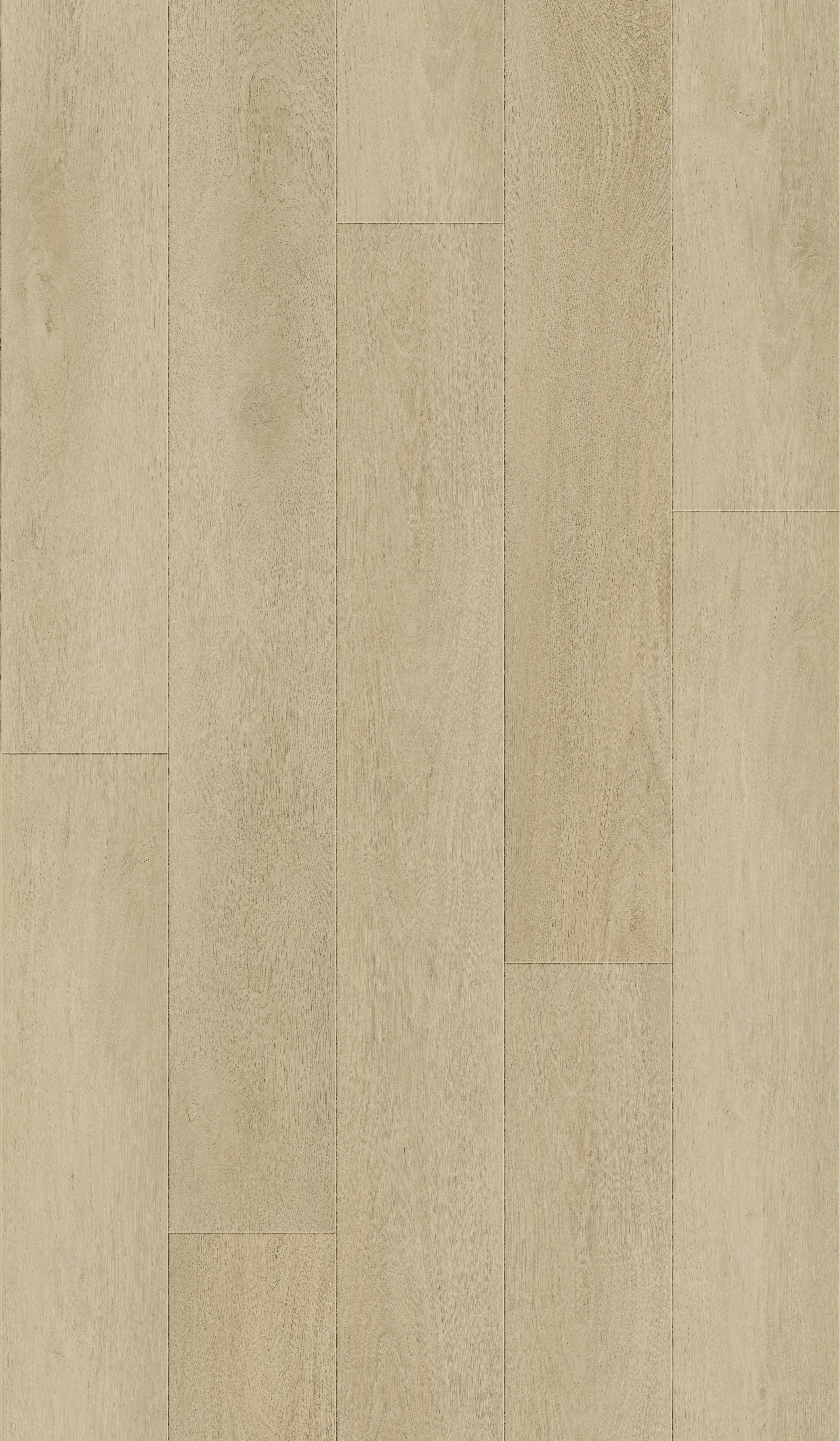 Port vinyl flooring in Bow, swatch of staggered pale cream planks showing the wood-look pattern and plank joints