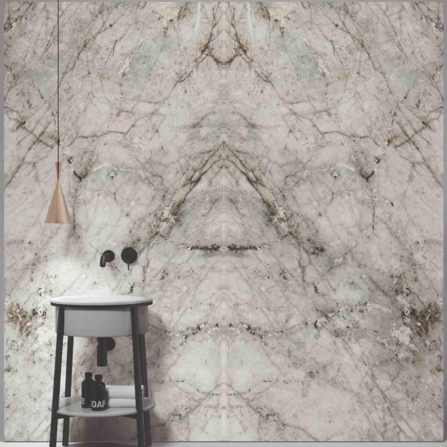 Level Porcelain Stoneware Laguna Blanca Vena Aperta Full Lappato Wall Slab
