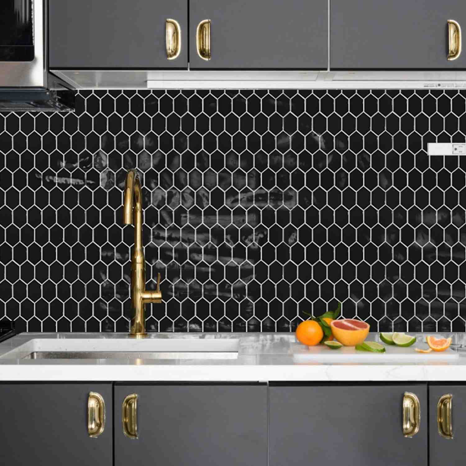 Mosaïque céramique non émaillée noir mat - 10 feuilles de mosaïque