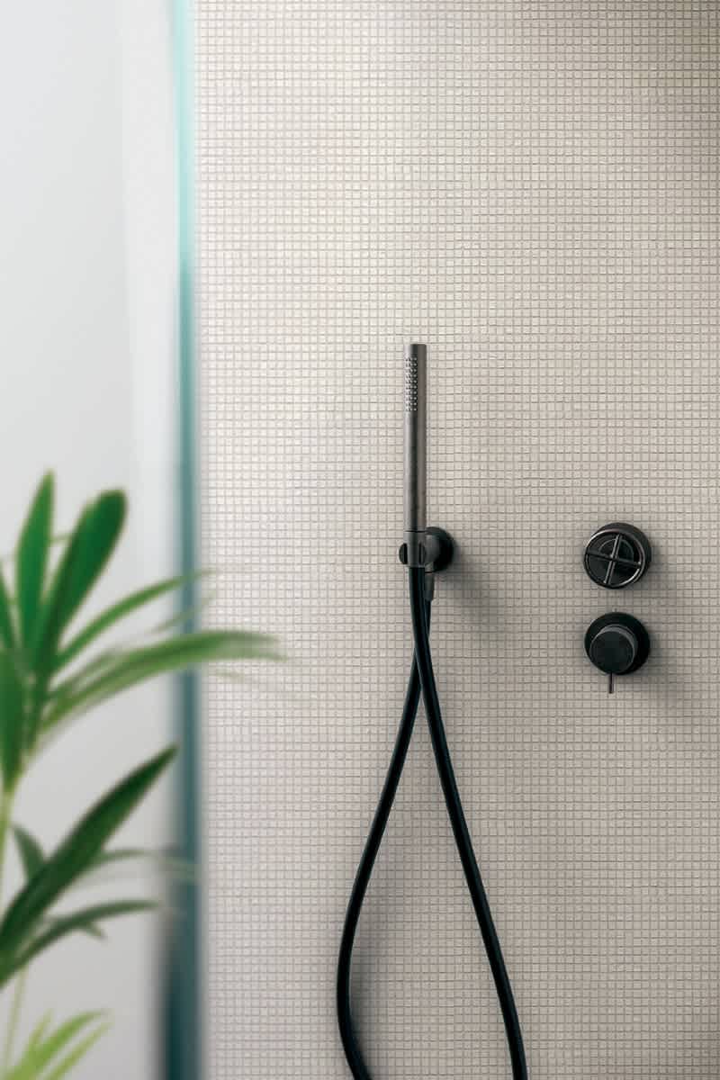 Sensi Mosaic White Porcelain Tile Bathroom Feature Wall