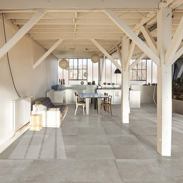 Stone Design Grey Porcelain Floor Tile in Industrial Loft Interior